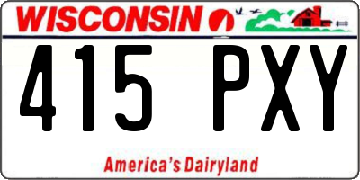 WI license plate 415PXY