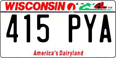WI license plate 415PYA