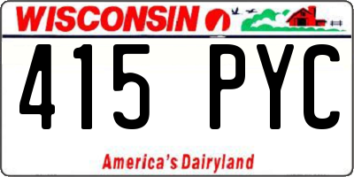 WI license plate 415PYC