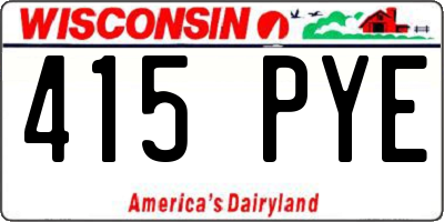 WI license plate 415PYE