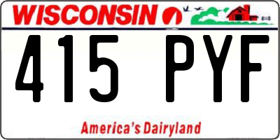 WI license plate 415PYF