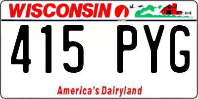 WI license plate 415PYG
