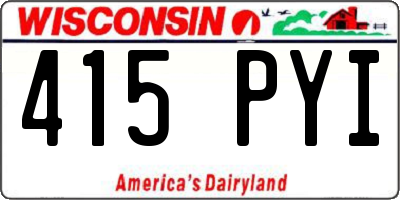 WI license plate 415PYI