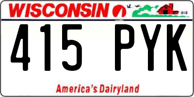 WI license plate 415PYK