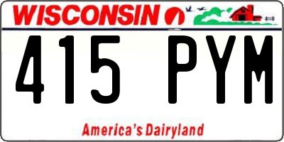 WI license plate 415PYM