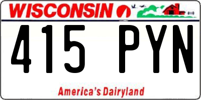 WI license plate 415PYN