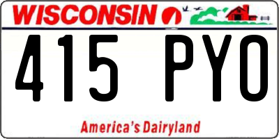 WI license plate 415PYO