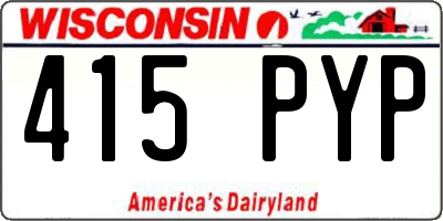 WI license plate 415PYP