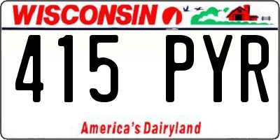 WI license plate 415PYR