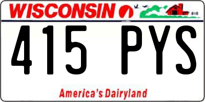 WI license plate 415PYS