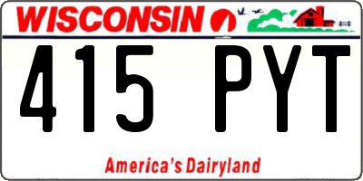 WI license plate 415PYT