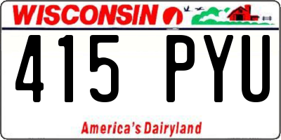 WI license plate 415PYU