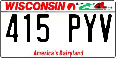 WI license plate 415PYV