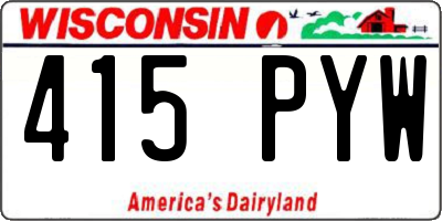 WI license plate 415PYW