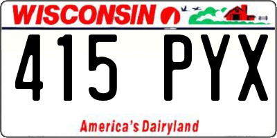 WI license plate 415PYX