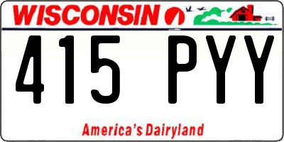 WI license plate 415PYY