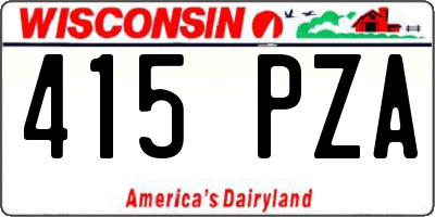 WI license plate 415PZA
