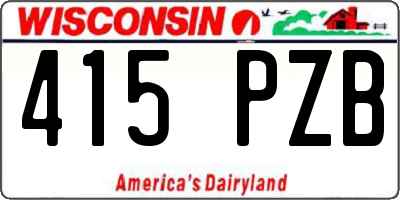 WI license plate 415PZB