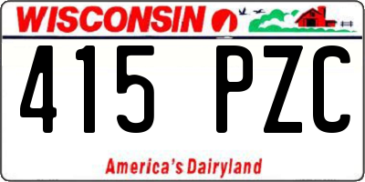 WI license plate 415PZC
