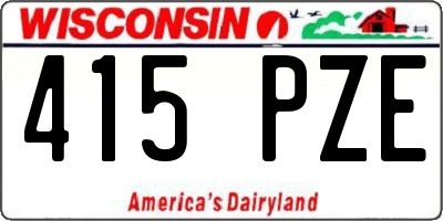 WI license plate 415PZE