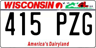 WI license plate 415PZG