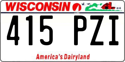 WI license plate 415PZI