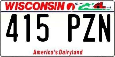 WI license plate 415PZN