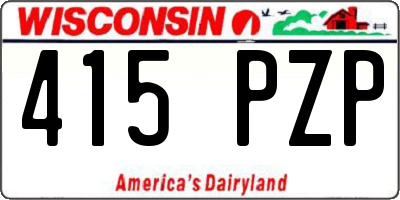 WI license plate 415PZP