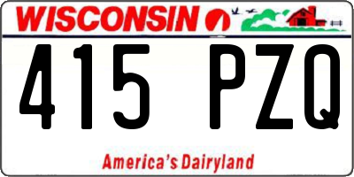 WI license plate 415PZQ