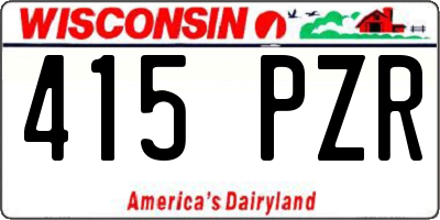 WI license plate 415PZR