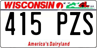 WI license plate 415PZS