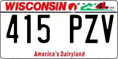 WI license plate 415PZV