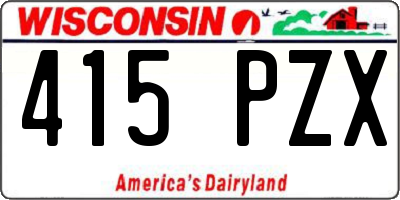 WI license plate 415PZX