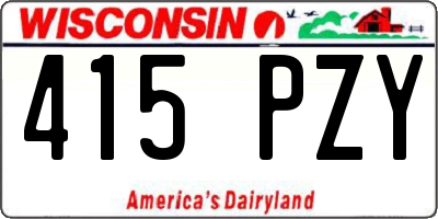 WI license plate 415PZY
