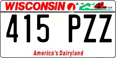 WI license plate 415PZZ
