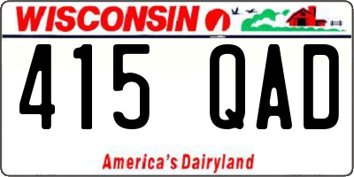WI license plate 415QAD