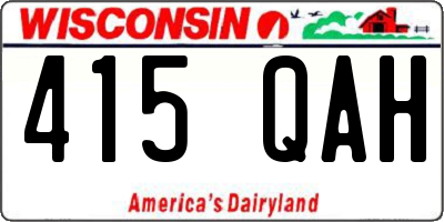 WI license plate 415QAH