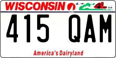 WI license plate 415QAM