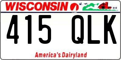 WI license plate 415QLK