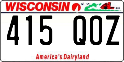 WI license plate 415QOZ