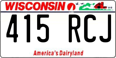 WI license plate 415RCJ