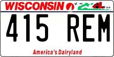 WI license plate 415REM
