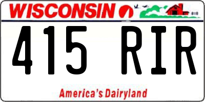 WI license plate 415RIR