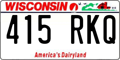 WI license plate 415RKQ