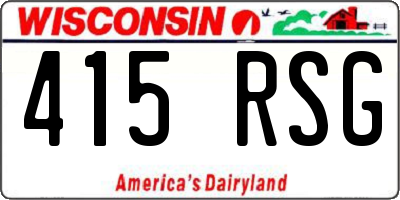 WI license plate 415RSG