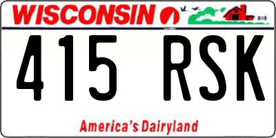 WI license plate 415RSK