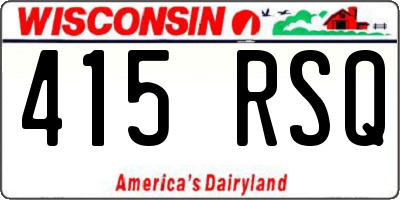 WI license plate 415RSQ