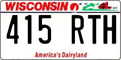 WI license plate 415RTH