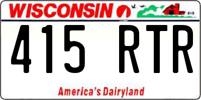 WI license plate 415RTR