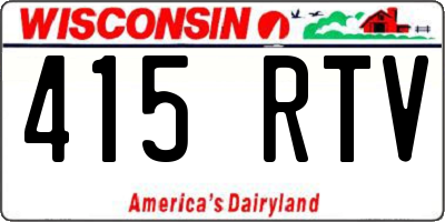 WI license plate 415RTV
